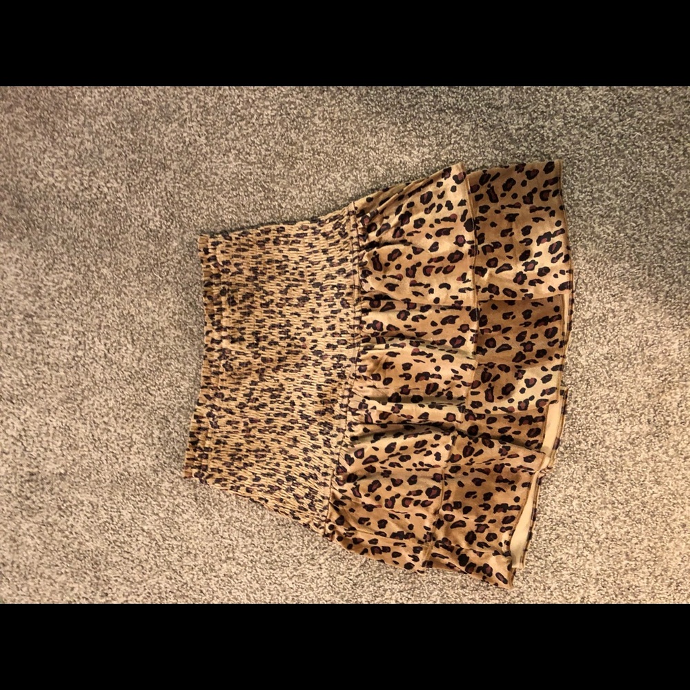 Leopard Print Ruffle Skirt